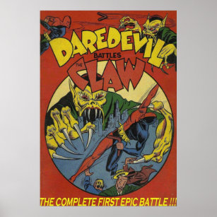 Daredevil Vs Das Vintage Comic des Gesetzes Poster