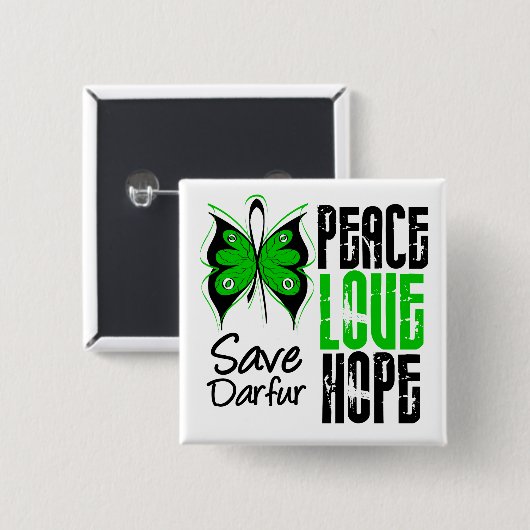 Darfur Peace Liebe Hope Button (Vorne & Hinten)