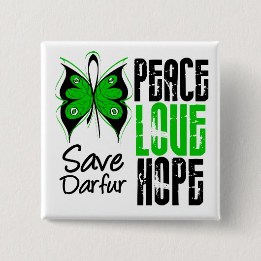 Darfur Peace Liebe Hope Button (Vorderseite)