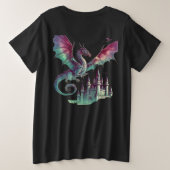 Dargan, der über das Schloss fliegt Große Größe T-Shirt (Design Rückseite)