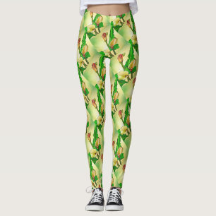 Dargestellt Calla Lilies gegen ein grünes Ombre Leggings