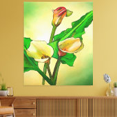 Dargestellt Calla Lilies gegen ein grünes Ombre Leinwanddruck (Insitu (Wohnzimmer))