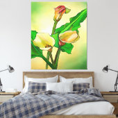 Dargestellt Calla Lilies gegen ein grünes Ombre Leinwanddruck (Insitu (Schlafzimmer))