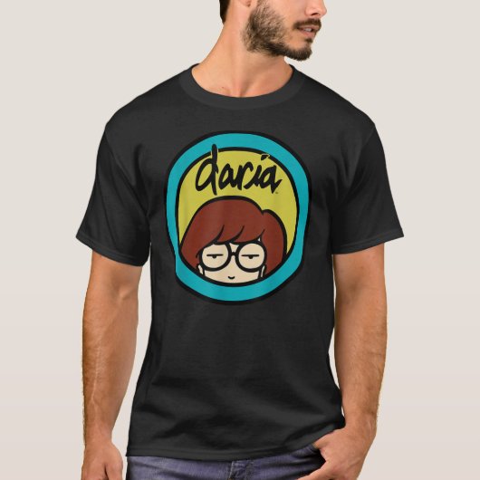 Daria Classic Yellow Blue Logo Grafik essenziell T-Shirt (Vorderseite)