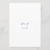 Daria Cobalt Blue Modern Wedding Menükarte (Rückseite)