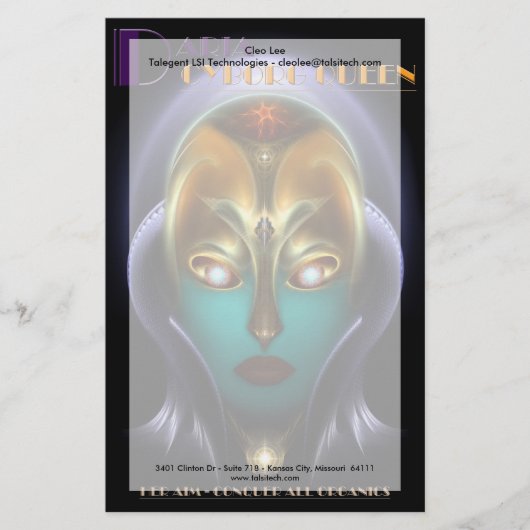 Daria Cyborg Queen Briefpapier (Vorderseite)