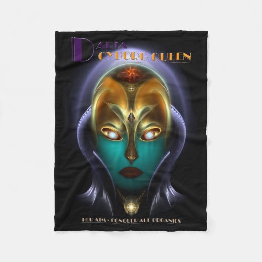 Daria Cyborg Queen Fleece Blanket (Vorderseite)
