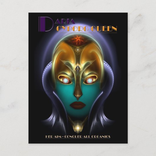 Daria Cyborg Queen Postkarte (Vorderseite)