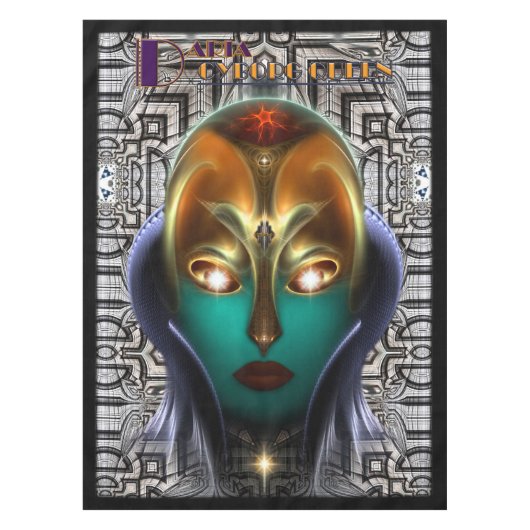 Daria Cyborg Queen Tech Custom Table Tuch Tischdecke (Vorderseite)
