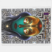 Daria Cyborg Queen Tech Fleece Blanket (Vorderseite (Horizontal))