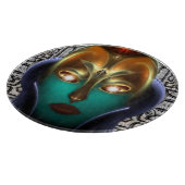 Daria Cyborg Queen Tech Round Glass Cutting Board Schneidebrett (Ecke)