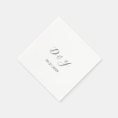 Daria White Modern Wedding Serviette (Ecke)