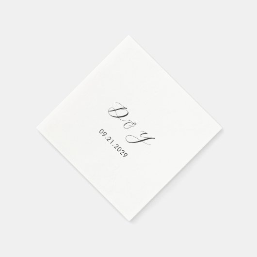 Daria White Modern Wedding Serviette (Ecke)