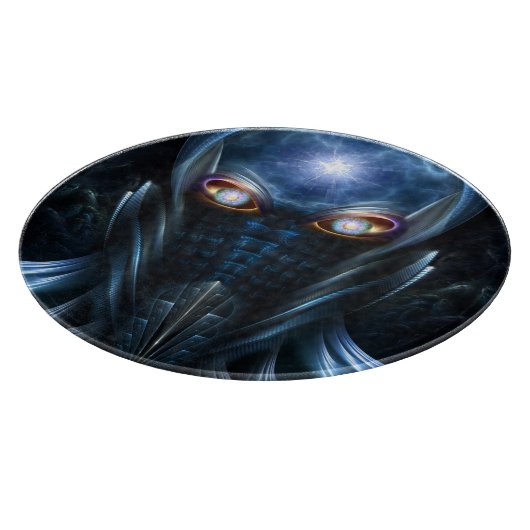 Darian Warrior Round Glass Cutting Board Schneidebrett (Ecke)