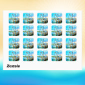 Darien Shrimp Boat Fleet Quadratischer Aufkleber