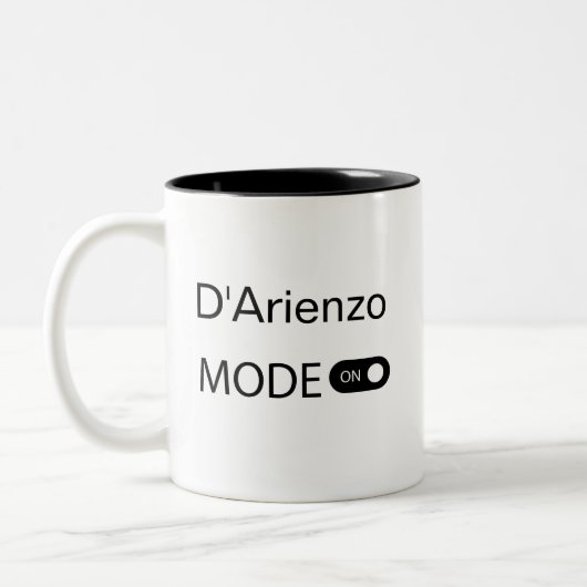 D'Arienzo-Modus auf lustigen Tango Tänzer Zweifarbige Tasse (Links)