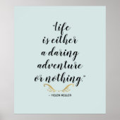 Daring Adventure Keller Quote Poster (Vorne)