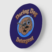 Daring Dog Detergent Große Wanduhr (Winkel)