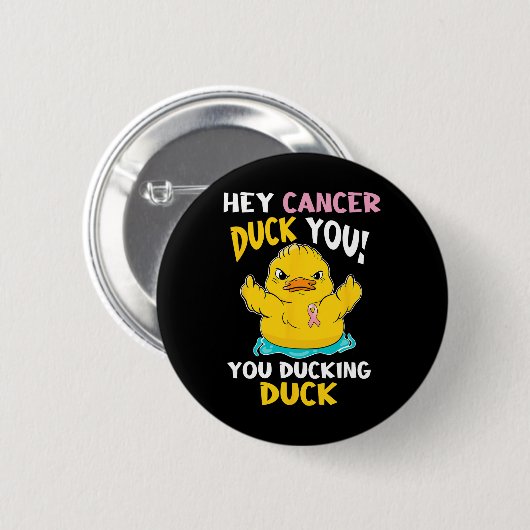 Daring Duckie - Brustkrebs-Krieger Button (Vorne & Hinten)