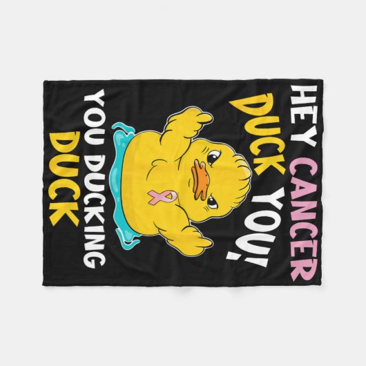 Daring Duckie - Brustkrebs-Krieger Fleecedecke (Vorderseite (Horizontal))
