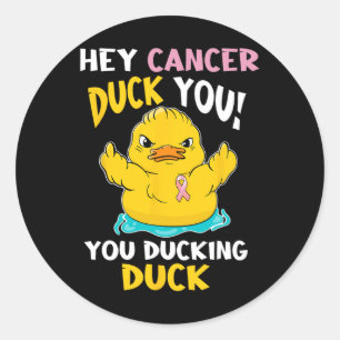 Daring Duckie - Brustkrebs-Krieger Runder Aufkleber