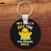 Daring Duckie - Brustkrebs-Krieger Schlüsselanhänger (Vorderseite)