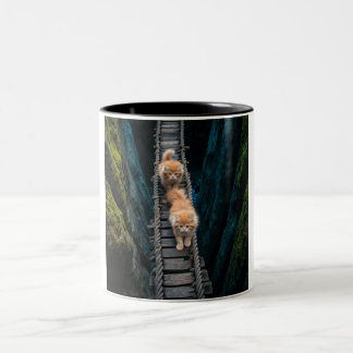 Daring Duo Cat Adventure-Tasse Zweifarbige Tasse
