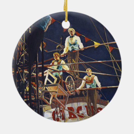 Daring Flying Wallendas Trapeze Circus Act Keramik Ornament (Hinten)