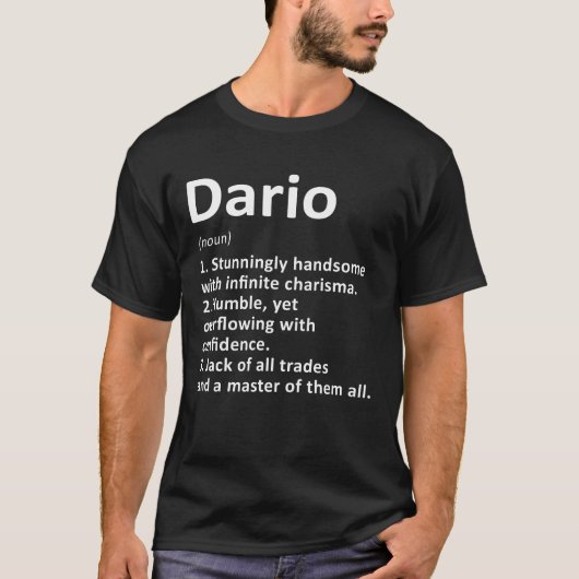 Dario Definition Personalisiert Name Funny Birthda T-Shirt (Vorderseite)