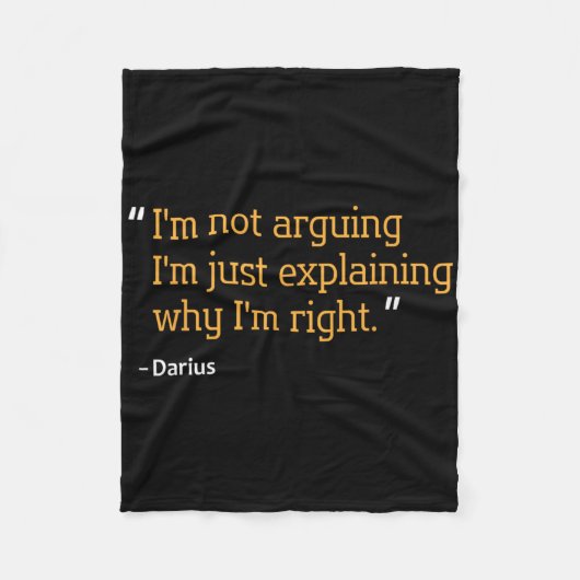 Darius Gift Quote Funny Geburtstag Personalisierte Fleecedecke (Vorderseite)