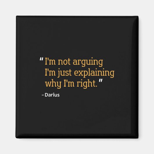 Darius Gift Quote Funny Geburtstag Personalisierte Magnet (Vorne)