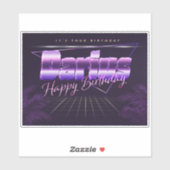 Darius Name Vorname lila retro Sticker Geburtstag (Blatt)