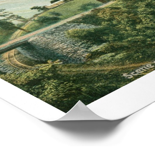 Darjeeling Himalayan Railway Vintag Postcard Poster (Ecke)