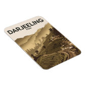 Darjeeling India Illustration Travel Art Vintag Magnet (Rechte Seite)