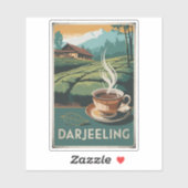 Darjeeling India Tea Travel Art Vintag Aufkleber (Blatt)