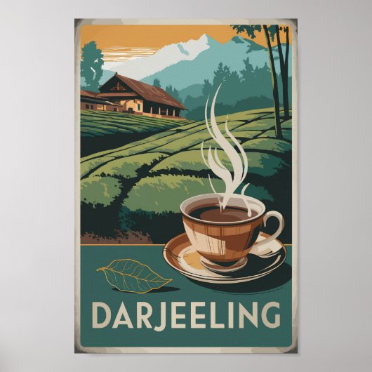 Darjeeling India Tea Travel Art Vintag Poster (Vorne)