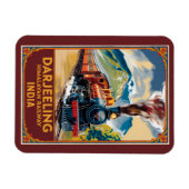 Darjeeling India Train Painterly Travel Art Retro Magnet (Horizontal)
