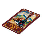 Darjeeling India Train Painterly Travel Art Retro Magnet (Linke Seite)