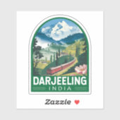 Darjeeling India Travel Art Emblem Aufkleber (Blatt)
