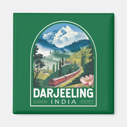 Darjeeling India Travel Art Emblem Magnet (Vorne)
