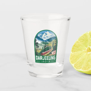 Darjeeling India Travel Art Emblem Schnapsglas