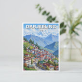 Darjeeling Indien Postkarte (Stehend Vorderseite)