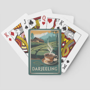 Darjeeling Indien Tee Reise Kunst Vintage Spielkarten