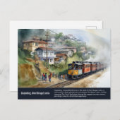 Darjeeling Indien | Wasserfarbenmalerei auf Reisen Postkarte (Vorne/Hinten)