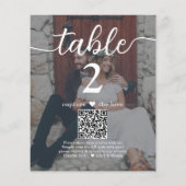 Dark 2 Foto Hochzeit QR Code Script-Tischnummer (Rückseite)