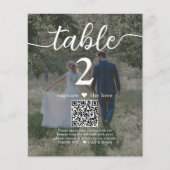 Dark 2 Foto Hochzeit QR Code Script-Tischnummer (Vorderseite)