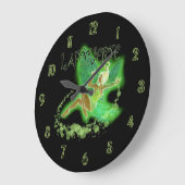 Dark Absinthe Fairy 2 Große Wanduhr (Winkel)