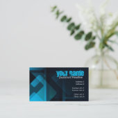 Dark Abstrakt Blue Business Card Visitenkarte (Stehend Vorderseite)