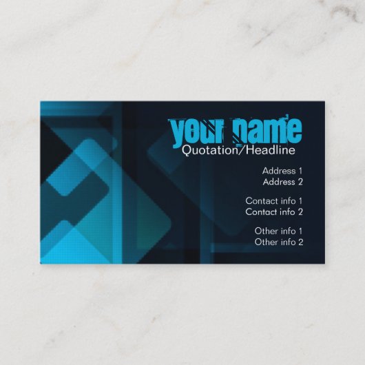 Dark Abstrakt Blue Business Card Visitenkarte (Vorderseite)