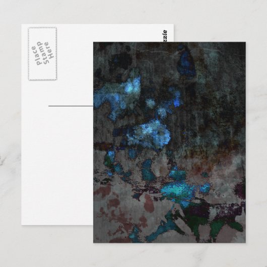 Dark Abstrakt Blue Postkarte (Vorne/Hinten)